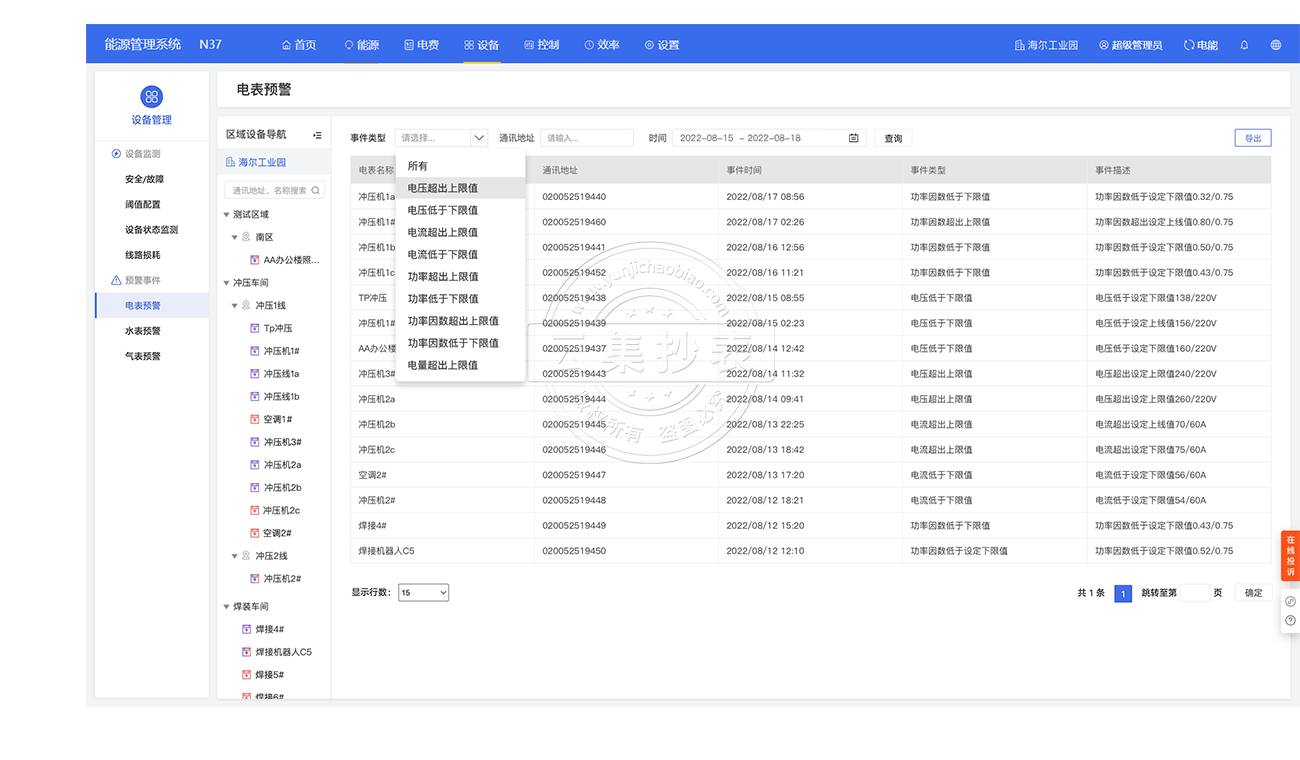 ÄÜÔ´¹ÜÀíϵͳ-Ô¤¾¯Ê¼þ